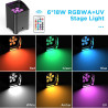 4PCS Telecomando wireless 6*18W RGBWA+UV con batteria ricaricabile, luce LED Par, controllo DMX512, illuminazione professionale 