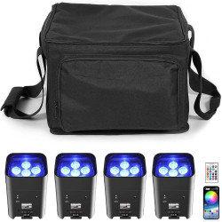 4PCS Telecomando wireless 6*18W RGBWA+UV con batteria ricaricabile, luce LED Par, controllo DMX512, illuminazione professionale 