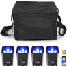 4PCS Telecomando wireless 6*18W RGBWA+UV con batteria ricaricabile, luce LED Par, controllo DMX512, illuminazione professionale 