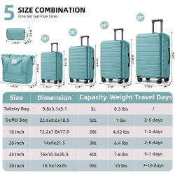 Set di Valigie Espandibili in ABS a 6 Pezzi