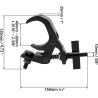 Set di 8 Ganci Regolabili in Alluminio per Luci da Palco, Neri, per Uso Esterno, Resistenti, Capacità di Carico 150kg