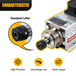 Mandrino Raffreddato ad Aria 2.2kW ER20 220V 24000RPM Flangiato Quadrato per Fresatura CNC del Legno