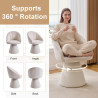Fauteuil pivotant contemporain en tissu chenille