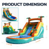 tobogán inflable con tema de palma tropical