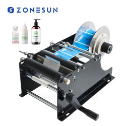 Etichettatrice per bottiglie rotonde adesive ZS-50 manuale ZONESUN