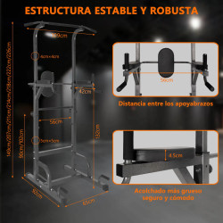 EIGFOH Heavy Duty Power Tower Dip Pull Up Station with Wide Stable Base