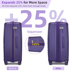 Elegante Set da Viaggio Viola con Valigia da 20 Pollici, Zaino…