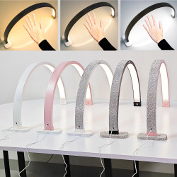 Lampada da tavolo a LED ad arco a forma di U con strass per…