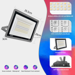 Smart Dimmerable LED Floodlight IP66 Waterproof 100V-240V 50W/100W…