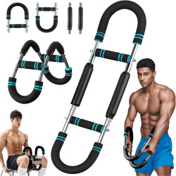EIGFOH Adjustable U-Shape Spring Steel Chest Expander Bar
