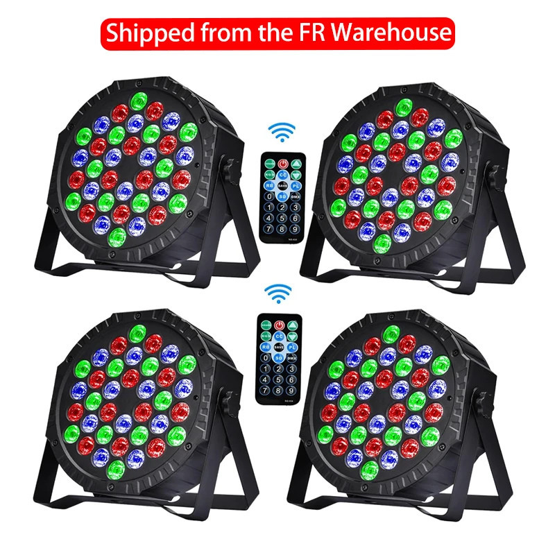 RGB LED Stage Lights 36 Par 4 Pieces, DMX and Audio Control for…