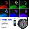 Luci da palco RGB a LED 36 Par (4 pezzi), controllo DMX e audio per…