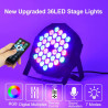 Luci da palco RGB a LED 36 Par (4 pezzi), controllo DMX e audio per…