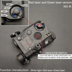 Tattische Taschenlampe PEQ 15 mit roter Laserlicht-, weißer Licht-…