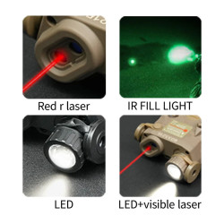Tattische Taschenlampe PEQ 15 mit roter Laserlicht-, weißer Licht-…