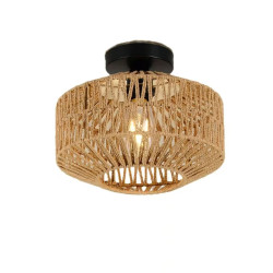 Lampadario Vintage in Corda di Carta Intrecciata a Mano…