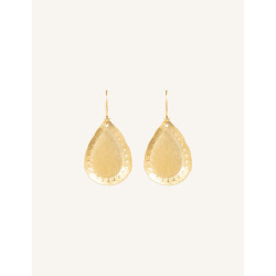 CUCOCUCA YXQ E419 Golden Brushed Stainless Steel Drop Earrings