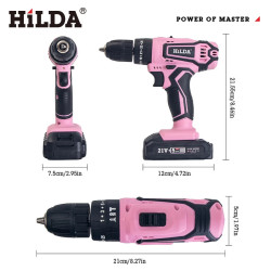 Taladro Eléctrico Portátil HILDA 21V Edición Fashion