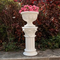 Eleganti Sculture di Colonne Romane/Grecche in Resina Bianca -…