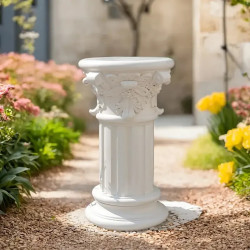 Eleganti Sculture di Colonne Romane/Grecche in Resina Bianca -…