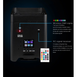 SHEHDS 6x18W RGBWAUV LED Fari da Esterno a Batteria con Telecomando…