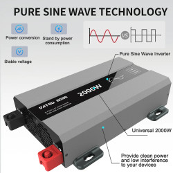 Inverter hors réseau de stockage UE CC 12V à CA 220V 230V