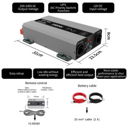 Inverter hors réseau de stockage UE CC 12V à CA 220V 230V