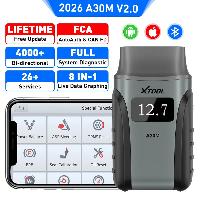 Scanner OBD2 Bluetooth XTOOL A30M avec Mises à jour Gratuites à Vie…