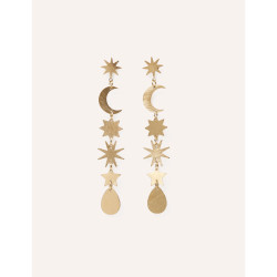 CUCOCUCA YXQ E198 Fine Stud Celestial Earrings Gold Plated