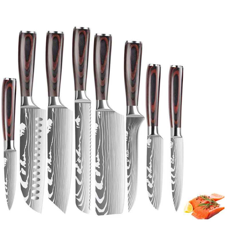 Set di Coltelli da Cucina in Acciaio Inossidabile con Manici in…