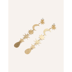 CUCOCUCA YXQ E198 Fine Stud Celestial Earrings Gold Plated