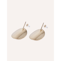 CUCOCUCA YXQ E67 Golden Stainless Steel Drop Earrings