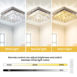 Modern Crystal LED Square Chandelier Small Ceiling Light Mounting…