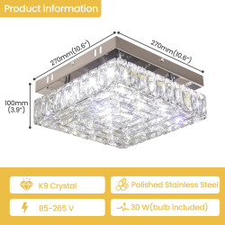 Moderno lampadario quadrato di cristallo LED piccoli lampadari a…