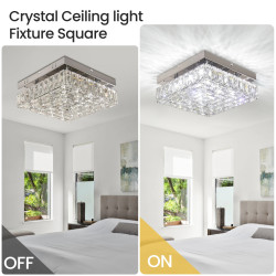 Modern Crystal LED Square Chandelier Small Ceiling Light Mounting…