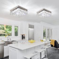 Modern Crystal LED Square Chandelier Small Ceiling Light Mounting…