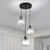 Modern 3-Light Crystal K9 LED Chandelier, Black Suspended Lamp for…