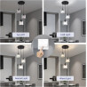 Modern 3-Light Crystal K9 LED Chandelier, Black Suspended Lamp for…