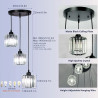 Modern 3-Light Crystal K9 LED Chandelier, Black Suspended Lamp for…