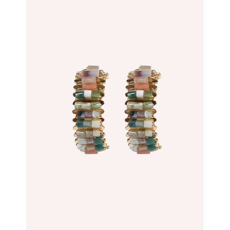 CUCOCUCA YXQ E14 Natural Stone Stainless Steel Stud Earrings