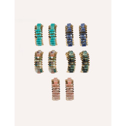 CUCOCUCA YXQ E14 Natural Stone Stainless Steel Stud Earrings