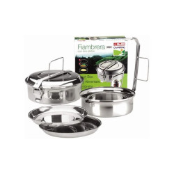 IBILI Stainless Steel Lunch Box With 2 Dishes - Silver - 16 cm