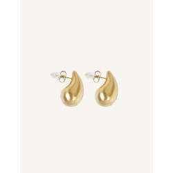 CUCOCUCA YXQ E303 Golden Stainless Steel Elegant Large Earrings