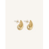 CUCOCUCA YXQ E303 Golden Stainless Steel Elegant Large Earrings