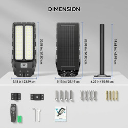 Professional All-in-One Solar Lamp Post with LiFePO4 Battery, PIR…