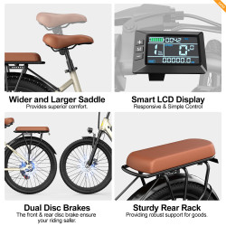 Aairsk Bicicleta Eléctrica para Mujer Estilo Moped de Ciudad con…