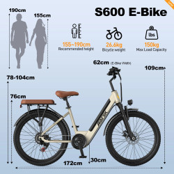 Aairsk Women's City Electric Bicycle Style Moped with Removable…