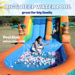 tobogán inflable comercial de PVC para exteriores de 21x9x12…