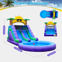 tobogán inflable comercial de doble carril para niños y adultos