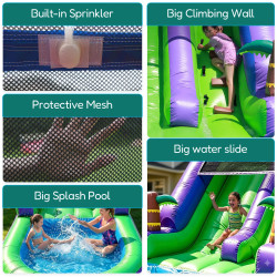 Commercial Inflatable Water Slide with Palm and Spray Pool, Summer…